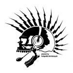 Motiv des Funkgeraete-Vermietung.de Skull T-Shirts